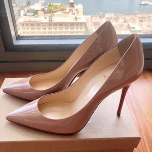 New Christian Louboutin Decollete Nude Heels 85